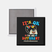 Es ist okay, anders zu sein Autismus Groovy Smiley Magnet (Vorderseite/Rückseite)