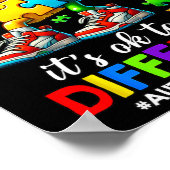 Es ist okay, anders zu sein Dabbing Puzzle Autism Poster (Ecke)