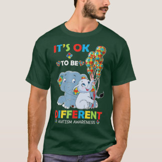 Es ist okay, anders zu sein Elefant-Puzzle Autismu T-Shirt