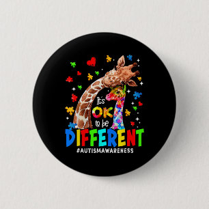 Es ist okay, anders zu sein Giraffe Autismus-Bewus Button