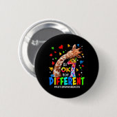 Es ist okay, anders zu sein Giraffe Autismus-Bewus Button (Vorne & Hinten)