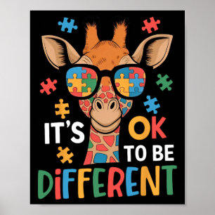 Es ist okay, anders zu sein Giraffe-Autismus-Bewus Poster