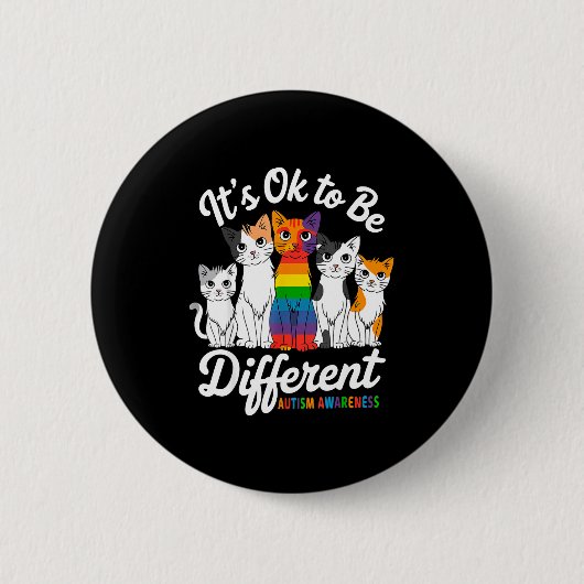 Es ist okay, anders zu sein, Katzenpuzzle, süße Au Button (Vorderseite)