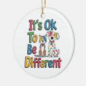 Es ist okay, anders zu sein keramik ornament (Links)