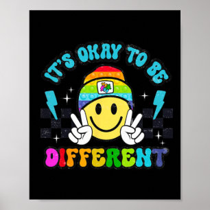 Es ist okay anders zu sein Lächeln Gesicht Puzzle  Poster