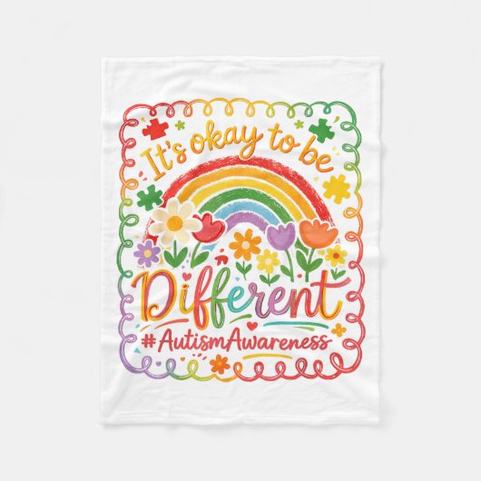 Es ist okay, anders zu sein Neurodiversität Autism Fleecedecke (Vorderseite)