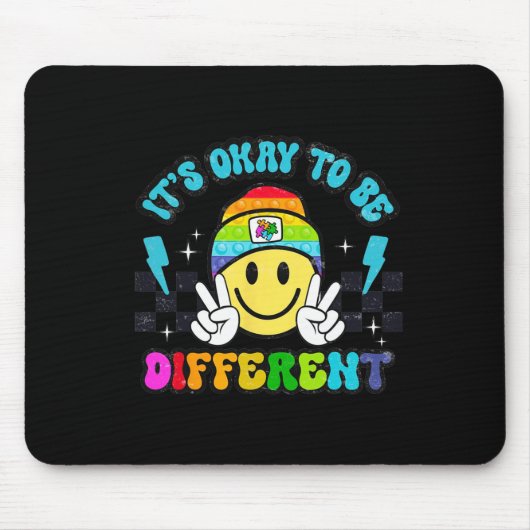 Es ist okay, anders zu sein Smiley-Gesicht-Puzzle Mousepad (Vorne)