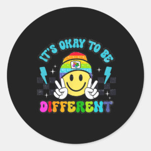 Es ist okay, anders zu sein Smiley-Gesicht-Puzzle Runder Aufkleber
