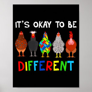 Es ist okay anders zu sein Süßes Puzzle Huhn Autis Poster