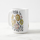 Es ist okay, Boho-Blumen-Kaffeetasse Kaffeetasse (Vorderseite Links)