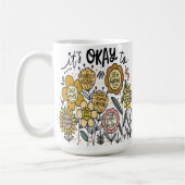 Es ist okay, Boho-Blumen-Kaffeetasse Kaffeetasse (Links)