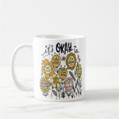 Es ist okay, Boho-Blumen-Kaffeetasse Kaffeetasse (Links)