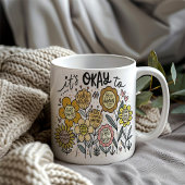 Es ist okay, Boho-Blumen-Kaffeetasse Kaffeetasse