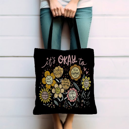 Es ist okay Boho Blumen-Tasche Tasche