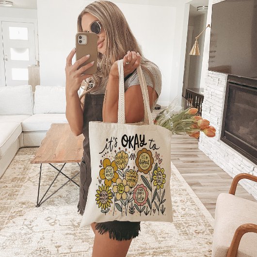 Es ist okay Boho Blumen-Tasche Tragetasche