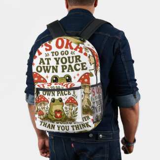 Es ist okay, dein eigenes Tempo zu gehen – Süßer F Bedruckter Rucksack