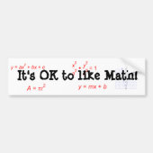 Es ist OKAY, Mathe zu mögen! Autoaufkleber (Vorne)