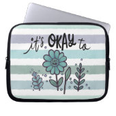 Es ist okay, Nein zu sagen | Florale Pastellstreif Laptopschutzhülle (Vorderseite)