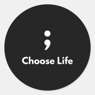 Es ist okay, nicht in Ordnung zu sein Semicolon ps Runder Aufkleber