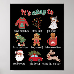 Es ist okay, psychische Gesundheit Weihnachten Sch Poster