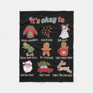 Es ist okay, Weihnachten für psychische Gesundheit Fleecedecke