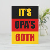 Es ist Opas 60. Geburtstagsflagge Einladung (Stehend Vorderseite)