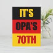 Es ist Opas 70. Geburtstagsflagge Einladung (Stehend Vorderseite)