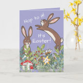 Es ist Ostern Bunny Rabbit Blume Wasserfarbe Niedl Karte (Gelbe Blume)