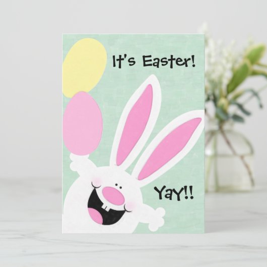 Es ist Ostern! Yay! Osterei-Jagd-Einladung Einladung (Stehend Vorderseite)