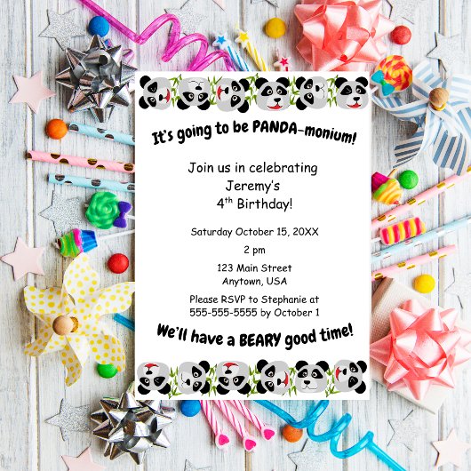 Es ist Panda-Monium Einladung