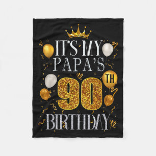 Es ist Papas 90. Geburtstag Herzlichen Glückwunsch Fleecedecke