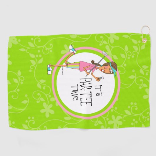 Es ist Par tee time! Golfhandtuch (Horizontal)