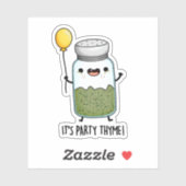 Es ist Party Thyme Funny Herb Pun Aufkleber (Blatt)