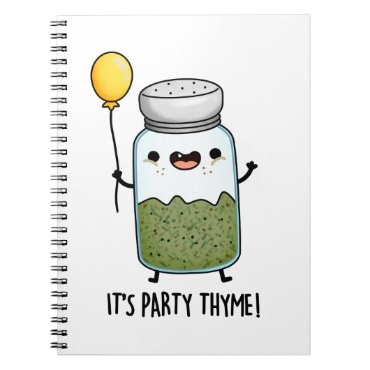 Es ist Party Thyme Funny Herb Pun Notizblock (Vorderseite)