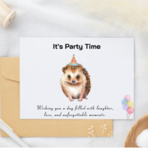 Es ist Party Time Birthday Card mit Igel Feiertagskarte