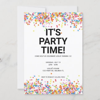 Es ist Party Time Birthday Einladung