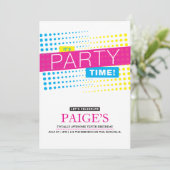 Es ist Party Time Birthday Einladung (Stehend Vorderseite)