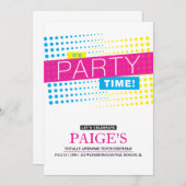 Es ist Party Time Birthday Einladung (Vorne/Hinten)