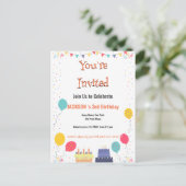 Es ist Party Time Birthday Einladung Postkarte (Stehend Vorderseite)