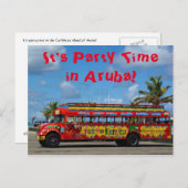 Es ist Party Time in Aruba Einladungspostkarte (Vorne/Hinten)