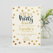 Es ist Party Time Simple Birthday Einladung (Stehend Vorderseite)