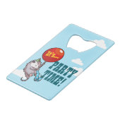 Es ist PARTY ZEIT! Floating Opossum Balloon Possum Geldbeutel Flaschenöffner (Vorderseite Schrägansicht)