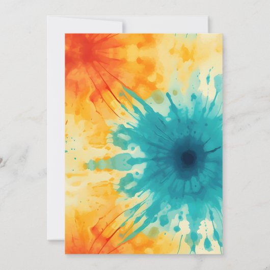 Es ist Party Zeit Groovy Gefärbte Krawatte Geburts Einladung (Rückseite)