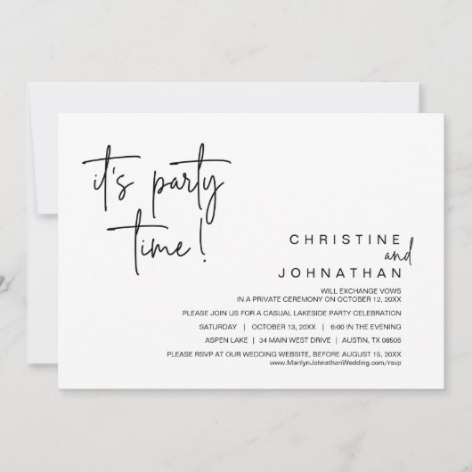 Es ist Party Zeit, Hochzeit Abendessen Einladung (Vorderseite)