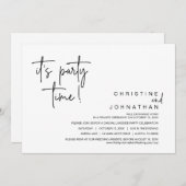 Es ist Party Zeit, Hochzeit Abendessen Einladung (Vorne/Hinten)