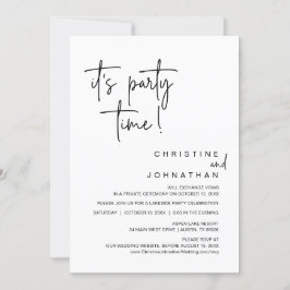 Es ist Party Zeit, Hochzeit Elopement Dinner Party Einladung