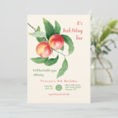 Es ist Peach Picking Time Einladung (Stehend Vorderseite)