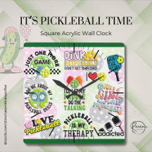 Es ist Pickleball Time Square Wanduhr