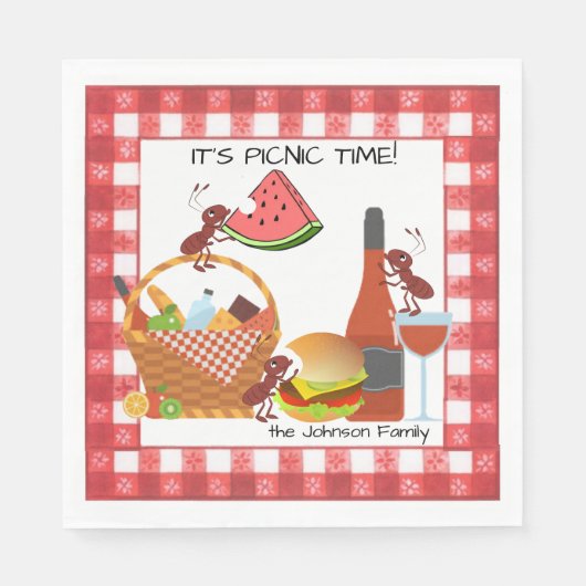 Es ist Picnic Time Paper Napkin Serviette (Vorderseite)