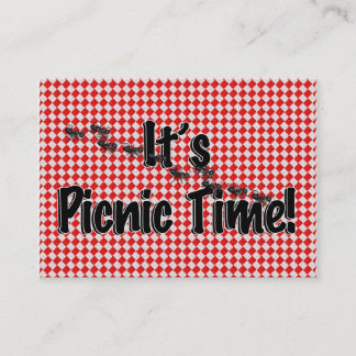 Es ist Picnic Time! Rotes Tischtuch mit Anten Visitenkarte